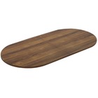 Lorell Chateau Series Walnut 8' Oval Conference Tabletop - 94.5" x 47.3" x 1.4" - Reeded Edge - Material: P2 Particleboard - Finish: Walnut Laminate