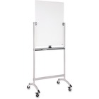 Lorell Revolving Glass Easel - 27.6" (2.3 ft) Width x 39.4" (3.3 ft) Height - Glass Surface - Silver Frame - Rectangle - Assembly Required - 1 Each