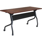 Lorell Cherry Flip Top Training Table - Rectangle Top - Four Leg Base - 4 Legs - 48" Table Top Width x 23.6" Table Top Depth - 29.5" Height x 47.3" Width x 23.6" Depth - Assembly Required - Mahogany - Melamine, Nylon