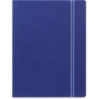 Rediform A5 Size Filofax Notebook - A5 - 56 Sheets - Twin Wirebound - 0.24" Ruled - A5 - 8 1/4" x 5 13/16" - 8.50" (215.90 mm) x 6.44" (163.58 mm) - Off White Paper - BlueLeatherette Cover - Elastic Closure, Indexed, Pocket, Ruler, Refillable, Soft Cover, Divider, Tab, Page Marker, Ribbon Marker - Recycled - 1 Each