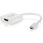 C2G USB 3.1 USB C to HDMI Audio/Video Adapter 4K 30Hz - White TAA - 6" HDMI/USB AV/Data Transfer Cable for Audio/Video Device, HDTV, Projector - First End: 1 x USB Type C - Male - Second End: 1 x HDMI Digital Audio/Video - Female - Supports up to 4096 x 2160 - 32 AWG - White