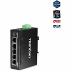 TRENDnet 5-Port Hardened Industrial Gigabit DIN-Rail Switch, 10 Gbps Switching Capacity, IP30 Rated Network Switch (-40 to 167 ?F), DIN-Rail & Wall Mounts Included, Lifetime Protection, Black, TI-G50 - 5-port hardened Industrial Gigabit Switch