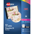 Avery® Laser/InkJet CD Labels - Laser, Inkjet - Blue - 2 / Sheet - 40 / Pack