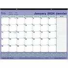 Blueline Blueline Monthly Desk Pad Calendar - Julian Dates - Monthly, Daily - 12 Month - January 2024 - December 2024 - 1 Month Single Page Layout - Desk Pad - Chipboard - 16" Height x 21.3" Width - Reference Calendar, Tear-off, Bilingual, Notes Area, Reminder Section, Moon Phases, Eyelet, Perforated, Reinforced - 1 Each