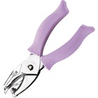 Fiskars Cushion Grip Traditional Hand Punch - 1/4" Punch Size - Round Shape - Purple