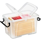 Greenside Easy Lid 1.7L Storage Smart Box - Internal Dimensions: 4" (101.60 mm) Width x 6.50" (165.10 mm) Depth x 3.75" (95.25 mm) Height - External Dimensions: 5.3" Width x 7.7" Depth x 4.3" Height - 1.70 L - Clear - For Pen/Pencil, Marker, Binder, Office Supplies, File - 1 Each