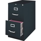 Lorell File Cabinet - 2-Drawer - 18" x 25" x 28.4" - 2 x Drawer(s) for File - Legal - Vertical - Ball-bearing Suspension, Lockable, Hanging Bar, Pull Handle - Black - Recycled