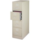 Lorell Fortress File Cabinet - 4-Drawer - 18" x 25" x 52" - 4 x Drawer(s) for File - Legal - Vertical - Ball-bearing Suspension, Lockable, Hanging Bar, Pull Handle - Putty - Recycled