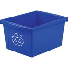 Storex Letter Size Paper Recycle Bin - 15.14 L Capacity - Rectangular - Heavy Duty, Crack Resistant, Dent Resistant - 8" Height x 15" Width x 11" Depth - Polypropylene - Blue
