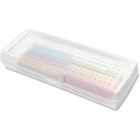 Sparco Clear Mini Pencil Box - External Dimensions: 7.3" Length x 3.3" Width x 1.3" Height - Polypropylene - Clear - For Pen/Pencil, Marker, Accessories - 1 Each