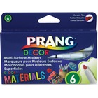 Prang Decor Multi-Surface Markers - Assorted Water Based Ink - 6 / Set