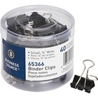 Business Source Small Binder Clips - Small - for Paper, Project, Document - 40 / Pack - Black