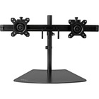 StarTech.com Dual Monitor Stand - Horizontal - For up to 24" VESA Monitors - Black - Adjustable Computer Monitor Stand - Steel & Aluminum - Save desk space by mounting two monitors horizontally with this dual monitor stand - Supports VESA monitors up to 24" - Low-profile base sits close to the wall - Black finish - Height adjustment along the pole - Tilt - Steel & aluminum