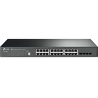TP-Link JetStream 24-Port Gigabit Stackable Smart Switch with 4 10GE SFP+ Slots - 24 Ports - Manageable - 2 Layer Supported - Modular - Twisted Pair, Optical Fiber - Rack-mountable, Desktop - Lifetime Limited Warranty