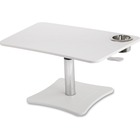 Victor High Rise Height Adjustable Laptop Stand with Storage Cup - 15.25" (387.35 mm) Height x 23.75" (603.25 mm) Width x 15.25" (387.35 mm) Depth - Desktop - Steel, Wood, Polyvinyl Chloride (PVC) - White