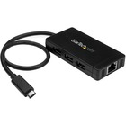 StarTech.com USB-C to Ethernet Adapter - Gigabit - 3 Port USB C to USB Hub and Power Adapter - Thunderbolt 3 Compatible - Turn a laptop's USB Type-C port into three USB Type-A ports (5Gbps) & one Gigabit Ethernet port - USB 3.0 Hub - Includes Power Adapter - USB-C to USB Adapter - Powered USB Hub - USB Type C Hub - Port Expander - USB C to Ethernet - USB Mulitport