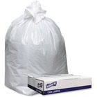 Genuine Joe Extra Heavy-duty White Trash Can Liners - 38" (965.20 mm) Width x 58" (1473.20 mm) Length x 0.90 mil (23 Micron) Thickness - Low Density - White - 100/Carton - Can, Waste Disposal
