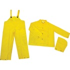 River City Three-piece Rainsuit - Recommended for: Agriculture, Construction, Transportation, Sanitation, Carpentry, Landscaping - Medium Size - Water Protection - Snap Closure - Polyester, Polyvinyl Chloride (PVC) - Yellow - 1 Each