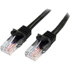 StarTech.com 5m Cat5e Patch Cable with Snagless RJ45 Connectors - Black - 5 m Patch Cord - 16.4 ft Category 5e Network Cable for Network Device, Hub, Switch, Print Server, Patch Panel, Workstation - First End: 1 x RJ-45 Male Network - Second End: 1 x RJ-4
