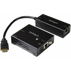 StarTech.com 4K HDMI Extender with Compact Transmitter - Up to 70 m (230 ft.) - HDBaseT Extender Kit - UHD 4K - ST121HDBTDK - HDBaseT extender kit over CAT 5 transmitter is USB powered and features a built-in HDMI cable reducing clutter - Get astonishing 