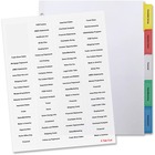 Business Source Index Dividers and Labels - 5 Tab(s) - 8.50" Divider Width - Letter - White Divider - Transparent Tab(s) - 5 / Pack