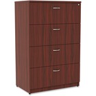 Lorell Essentials Lateral File - 4-Drawer - 1" Top, 35.5" x 22"54.8" - 4 x File Drawer(s) - Finish: Mahogany Laminate