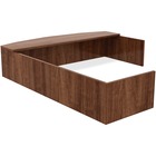 Lorell Reception Desk - 82.8" x 66"14.8" , 0.1" Edge - Material: Metal - Finish: Walnut Laminate