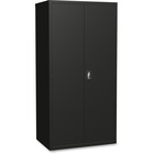 Lorell Fortress Series Storage Cabinet - 36" x 24" x 72" - 5 x Shelf(ves) - Hinged Door(s) - Sturdy, Recessed Locking Handle, Removable Lock, Durable, Storage Space - Black - Powder Coated - Steel - Recycled