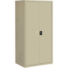 Lorell Storage Cabinet - 24" x 36" x 72" - 5 x Shelf(ves) - Hinged Door(s) - Sturdy, Recessed Locking Handle, Removable Lock, Durable, Storage Space - Putty - Powder Coated - Steel - Recycled