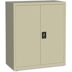 Lorell Storage Cabinet - 36" x 18" x 42" - Sturdy, Recessed Locking Handle, Durable, Reinforced, Locking System, Storage Space - Putty - Powder Coated - Steel - Recycled - Assembly Required