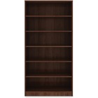 Lorell Walnut Laminate Bookcase - 72" Height x 36" Width x 12" Depth - Sturdy, Adjustable Feet, Adjustable Shelf - Walnut - Laminate - 1 Each
