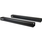 StarTech.com Vertical Cable Organizer with Finger Ducts - Vertical Cable Management Panel - Rack-Mount Cable Raceway - 0U - 6 ft. - Eliminate cable stress in your rack while making equipment easier to access, with this 6 ft. vertical cable management panel that splits into two 3 ft. sections - 40U cable management panel - Rackmount cable manager - Cable organizer - Finger ducts