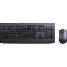 Lenovo Professional Wireless Combo Keyboard & Mouse (French Canadian 445) - USB Wireless RF 2.40 GHz Keyboard - French (Canada) - Black - USB Wireless RF Mouse - Laser - 1600 dpi - 3 Button - Tilt Wheel - Black - Symmetrical - AA - Compatible with PC