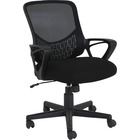 Lorell Value Collection Mesh Back Task Chair - Black Fabric Seat - Black Fabric Back - 24.6" Width x 14.3" Depth x 23.6" Height - 1 Each