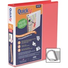 QuickFit QuickFit Angle D-ring View Binder - 1 1/2" Binder Capacity - D-Ring Fastener(s) - Internal Pocket(s) - Red - Spine Label, Ink-transfer Resistant