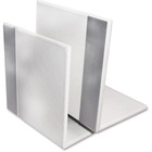 Artistic (2) Architect Line Bookends (Pair), White/Silver Metal - 6.8" Height x 6.8" Depth - Desktop - Silver, White, Black - Metal - 2