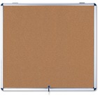 Bi-silque Bulletin Board - 36" (914.40 mm) Height x 48" (1219.20 mm) Width - Cork Surface - Aluminum Frame - 1 Each