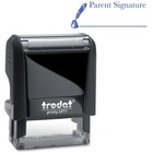 Gem Office Products Self-inking Stamp - Message Stamp - "Parent Signature" - Blue - 1 Each