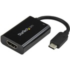 StarTech.com USB C to HDMI 2.0 Adapter 4K 60Hz with 60W Power Delivery Pass-Through Charging - USB Type-C to HDMI Video Converter - Black - Black USB Type C (DP 1.2 Alt Mode) to HDMI 2.0 video display adapter converter 4K 60Hz UHD; HDCP 2.2/1.4 - 60W Power Delivery pass-through charging - Thunderbolt 3 Compatible - Tested w/ HDMI monitors, projectors & HDTVs - Driverless OS independent