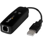 StarTech.com USB 2.0 Fax Modem - 56K External Hardware USB Dial Up V.92 Modem/ Dongle/Adapter - Computer Data Modem USB to Telephone Jack - USB 2.0 fax modem adds data & fax support to computer/laptop; For faxing POS & rural internet - Hardware based dial-up adapter/dongle - External 56K Modem | Data Fax |USB Type A |RJ11 Telephone Jack| 56 Kbps Down Data |14.4 Kbps Fax V.92