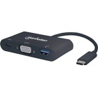 Manhattan SuperSpeed USB C VGA Docking Converter - for Notebook/Tablet PC/Desktop PC - USB Type C - 2 x USB Ports - VGA - Wired