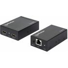 Manhattan HDMI over Ethernet Extender Kit - 1 Input Device - 1 Output Device - 328.08 ft (100000 mm) Range - 2 x Network (RJ-45) - 1 x HDMI In - 2 x HDMI Out - Full HD - 1920 x 1080 - Twisted Pair - Category 6