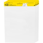 Post-itÂ® Plain Sheet Easel Pad - 30 Sheets - 50 Pages - 25" x 30" - White Paper - Self-stick, Resist Bleed-through, Super Sticky, Sturdy Back, Built-in Carry Handle, Slot Perforated, Adhesive Backing - 4 / Pack