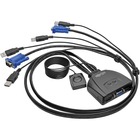 Tripp Lite 2-Port USB/VGA Cable KVM Switch with Cables and USB Peripheral Sharing - 2 Computer(s) - 1 Local User(s) - 0 Remote User(s) - 2048 x 1536 - 0 - 2 x USB1 x VGA - Desktop