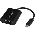 StarTech.com USB-C to VGA Adapter - 1920x1200 - USB C Adapter - USB Type C to VGA Monitor / Projector Adapter - Use this unique adapter to prevent a USB Type-C computer from entering power save mode during presentations - Resolutions up to 1920x1200 - USB-C to VGA converter - USB Type C to VGA adapter - USB Type C adapter - USB C adapter - Connect laptop to TV