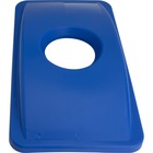 Genuine Joe 23-Gal Recycling Bin Round Cutout Lid - Round - 1 Each - Blue