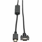 Tripp Lite P566-006-VGA HDMI to VGA Active Converter Cable, 6 ft. - 6 ft HDMI/VGA Video Cable for Video Device, Monitor, Projector, TV, Blu-ray Player - First End: 1 x HDMI Digital Audio/Video - Male - Second End: 1 x 15-pin HD-15 - Male - Supports up to 