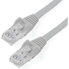 StarTech.com 1ft CAT6 Ethernet Cable - Gray Snagless Gigabit - 100W PoE UTP 650MHz Category 6 Patch Cord UL Certified Wiring/TIA - 1ft Gray CAT6 Ethernet cable delivers Multi Gigabit 1/2.5/5Gbps & 10Gbps up to 160ft - 650MHz - Fluke tested to ANSI/TIA-568-2.D Category 6 - 24 AWG stranded 100% copper UL Rated wire (E132276-A) 100W PoE - 1 foot - ETL - Snagless UTP patch cord