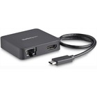 StarTech.com USB C Multiport Adapter - Portable USB Type-C Mini Dock to 4K UHD HDMI Video - GbE, USB 3.0 Hub - Thunderbolt 3 Compatible - Portable 4-in-1 USB C multiport adapter USB bus-powered - 4K 30Hz HDMI video/Gigabit Ethernet/1x USB-A 1x USB-C USB 3.0 5Gbps - USB-C mini dock for USB Type-C and Thunderbolt 3 devices - Auto driver install - Windows/macOS/Chrome OS/iPadOS/Android