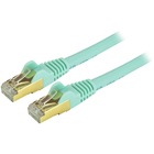 StarTech.com 14 ft CAT6a Ethernet Cable - 10 Gigabit Category 6a Shielded Snagless RJ45 100W PoE Patch Cord - 10GbE Aqua UL/TIA Certified - CAT6a Ethernet Cable delivers 10 gigabit connection free of noise & EMI/RFI interference - Tested to comply w/ ANSI